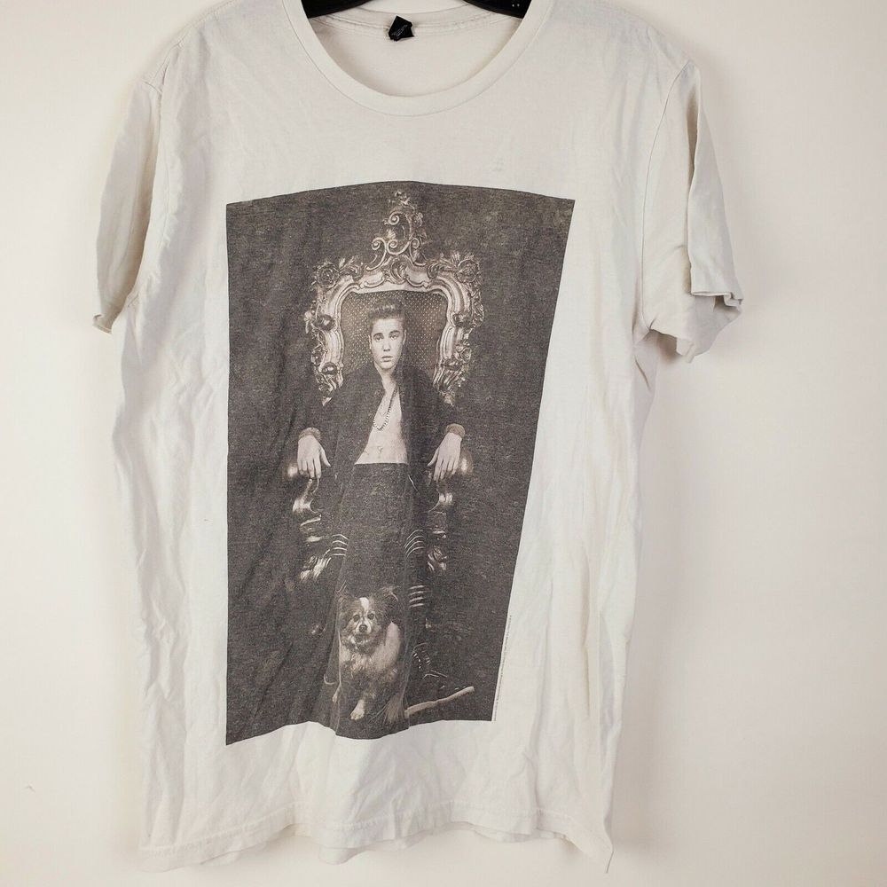 Bay Island Women's Medium Justin Bieber Short Sleeve White T-Shirt